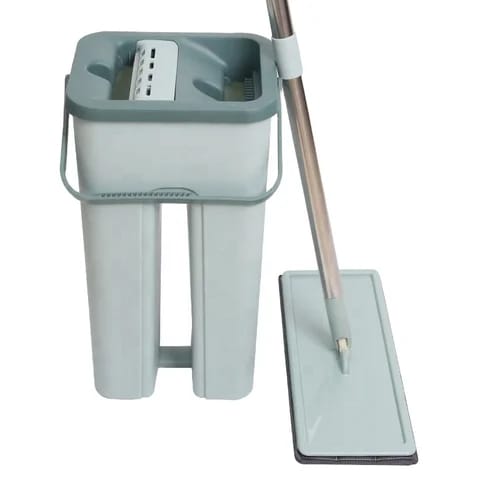 Professional Home Cleaning System Squeeze Flat Floor Mop and Bucket Set with 2 Washable Microfiber Pads